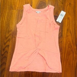 Habitual Coral Twist-Front Tank Top